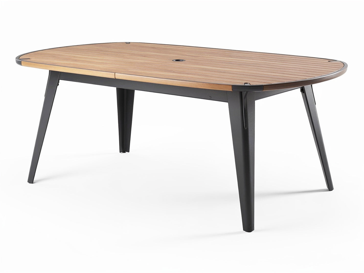 Eleganter Esstisch mit ovaler Form aus Holz und Metall**