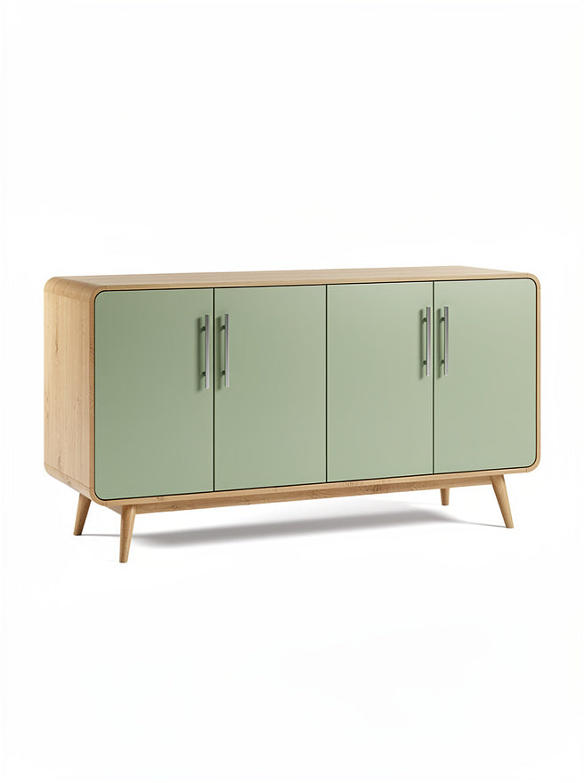 Moderner Sideboard aus Holz mit grünen Fronten**